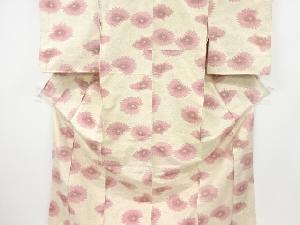 花模様織り出し十日町紬着物